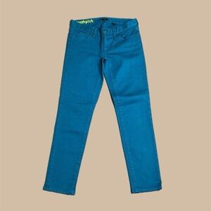 J.Crew Women’s Toothpick Low-Rise Skinny Jeans in Teal Sz 26